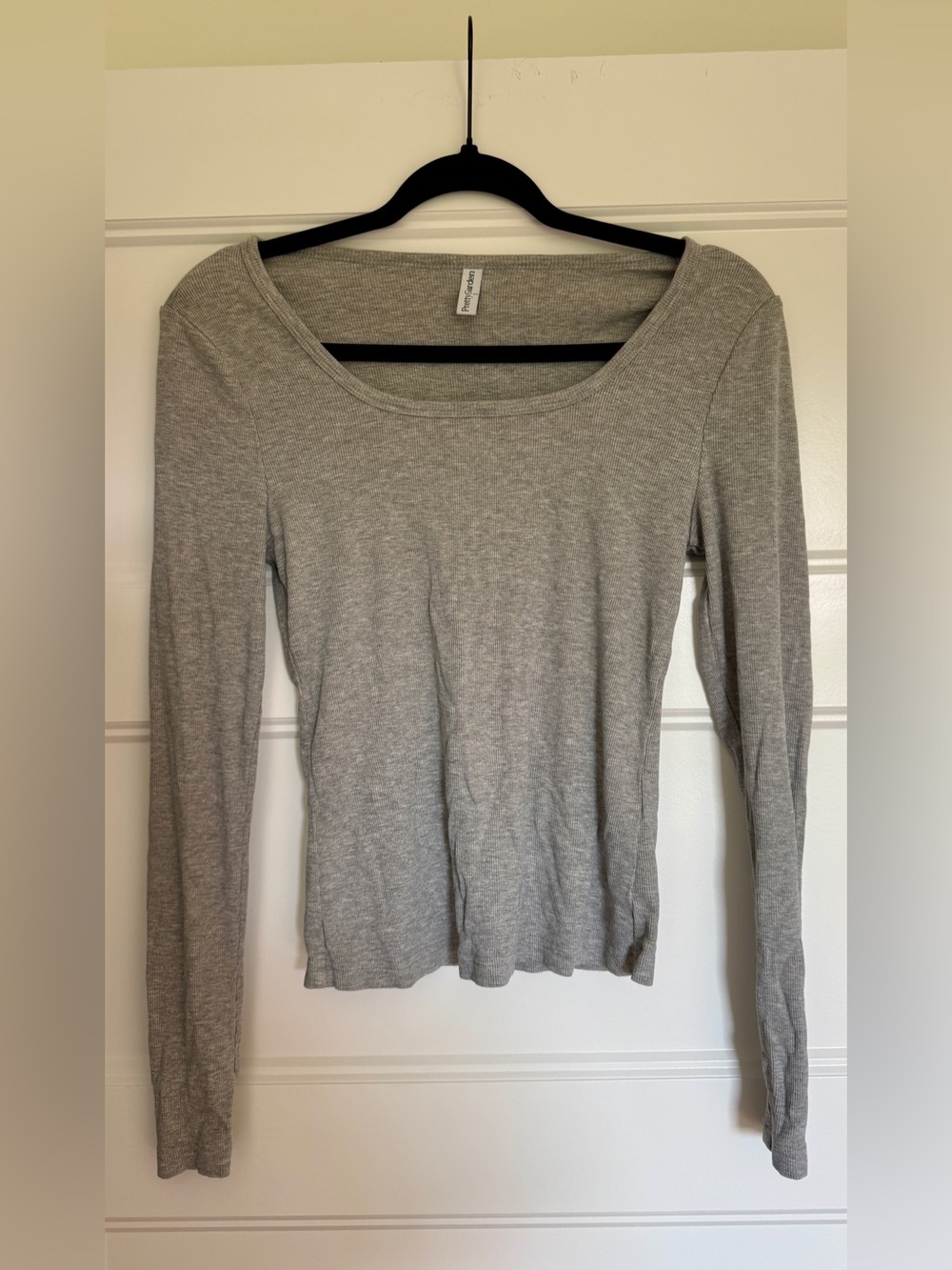 PrettyGarden Women’s Gray Scoop Neck Casual Long Sleeve Top - Size Small